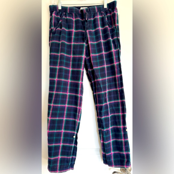 aerie Other - aerie Plaid Off-Duty Flannel Trouser PJs Pajama Pants EUC Navy Blue Pink…